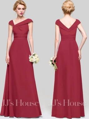 NWT JJ's House Claudia Cinnamon Rose Pleated Chiffon Maxi Dress | 6